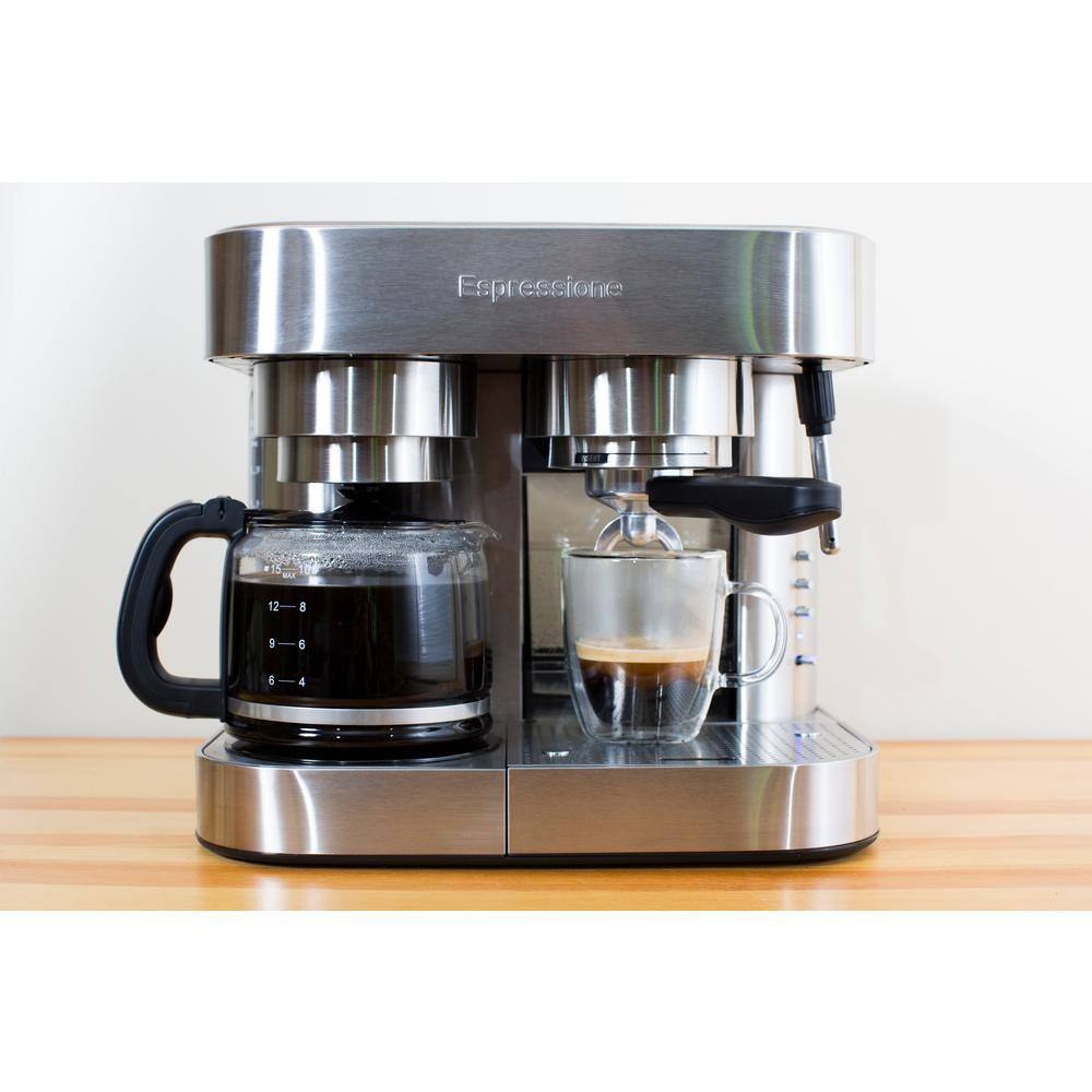 Espressione 10-Cup Stainless Steel Coffee Maker and Espresso Machine EM-1040