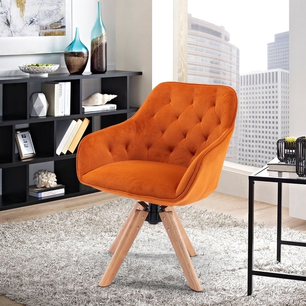 Mid Century Modern Accent Chair with Arms， Upholstered Desk Chair