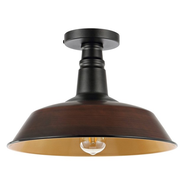 1 light Camila Classic Industrial Indoor outdoor Led Semi Flush Mount Oil Rubbed Bronze copper Jonathan Y