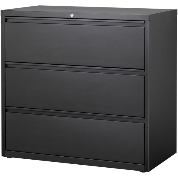 Lorell 3-Drawer Black Lateral File Cabinet， Letter/Legal/A4， 42