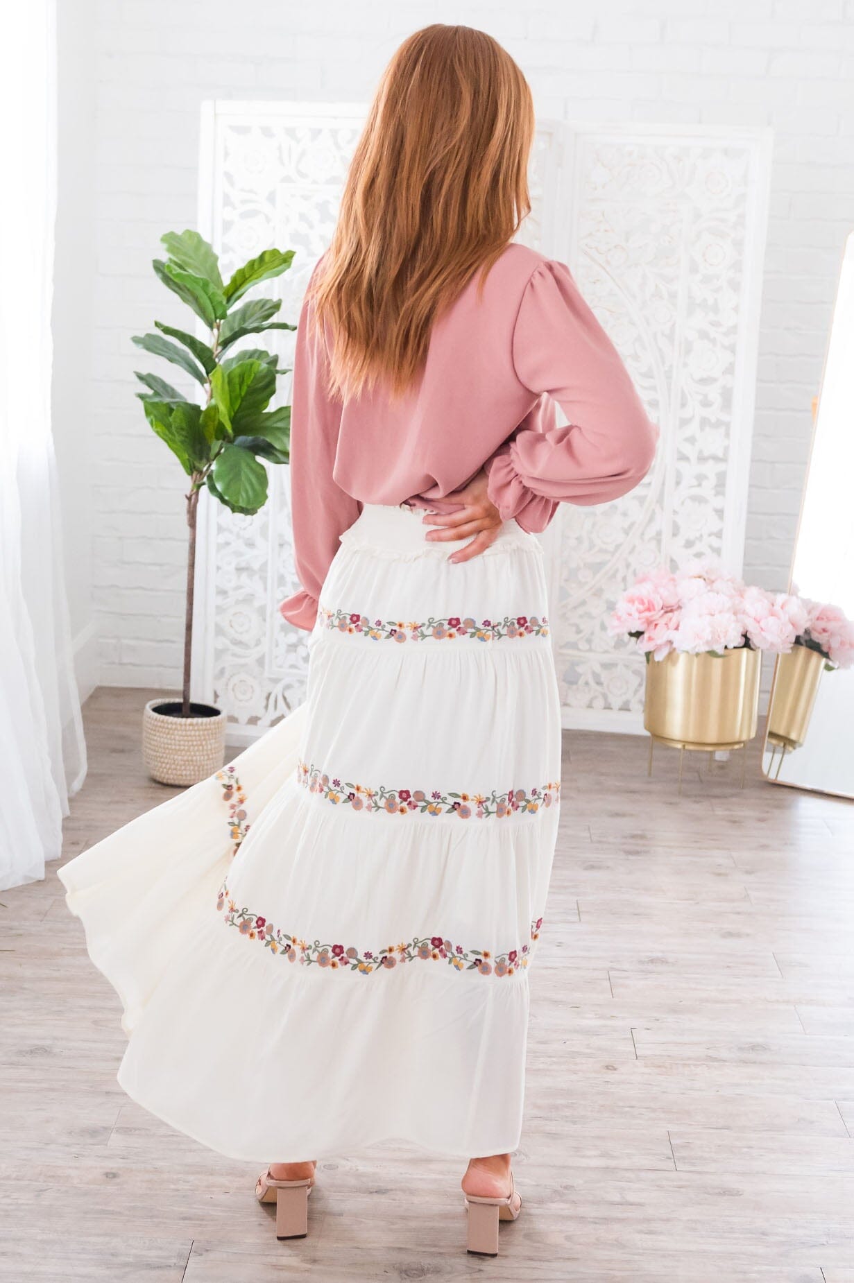 Sway My Way Modest Tiered Skirt