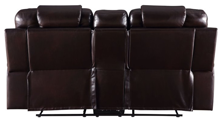 Braylon Loveseat with Console (Motion) in Brown PU   Contemporary   Loveseats   by GwG Outlet  Houzz