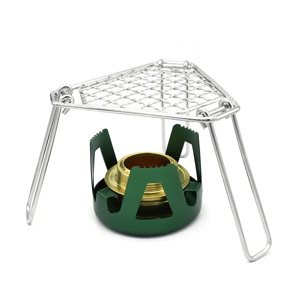 Outdoor portable integrated Triangle Grill Cookout Collapsible mini stainless steel BBQ Cookout bonfire rack