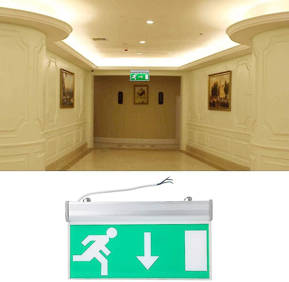 Acrylic Led Green Letter Fire Emergency Exit Lighting Sign Safety Evacuation Indicator Light 110-220