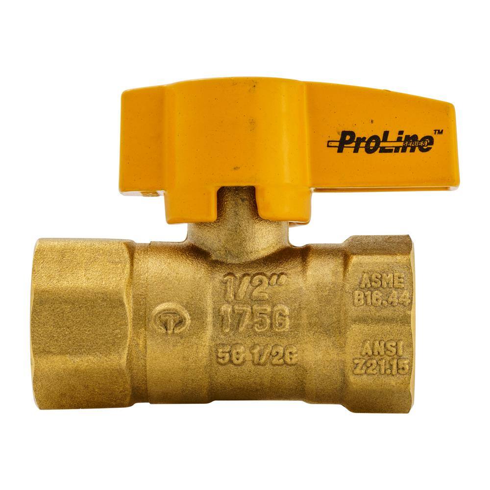 ProLine Series 12 in. Brass FPT 2-Piece Gas Valve 110-223HN