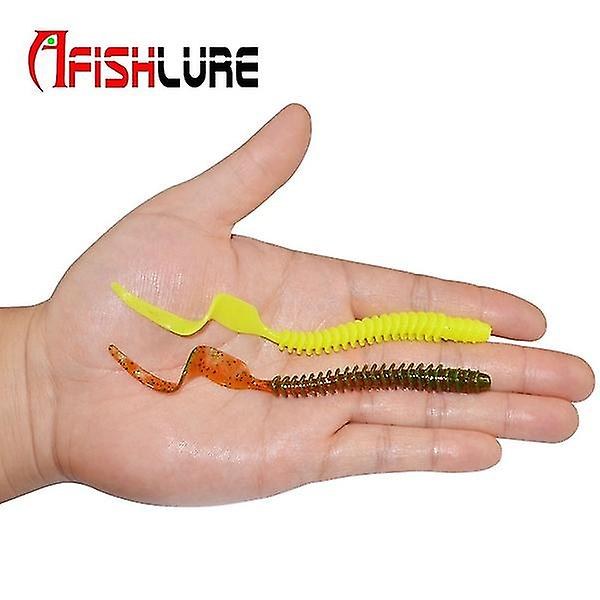 8pcs / lot Long Tail Larvae 3.2g 105mm Tail Soft Lure (#2)