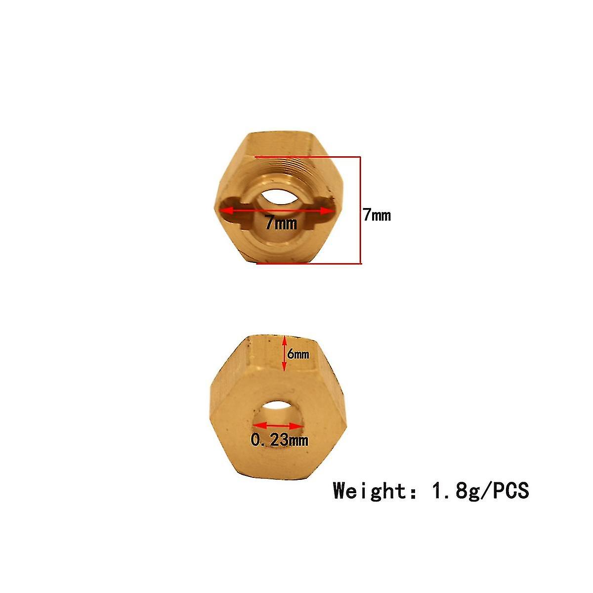 4pcs Brass Extended Wheel Hex Hub Adapter 9750 For Trx4m -4m 1/18 Rc Crawler Car Upgrade Parts Acce