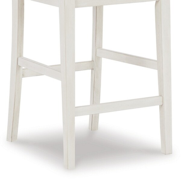 Shya 25 Inch Counter Stool， Set of 2， Crossed Backrest， Crisp White Finish