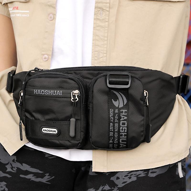 Men Nylon Hip Bum Fanny Pack -pocket Casual Pouch Cycle Riding Belt Travel Waist Bag