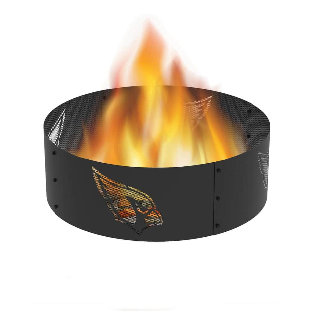 BLUE SKY OUTDOOR LIVING Decorative NFL 36 in. x 12 in. Round Steel Wood Fire Pit Ring - Arizona Cardinals FR361208-AZC