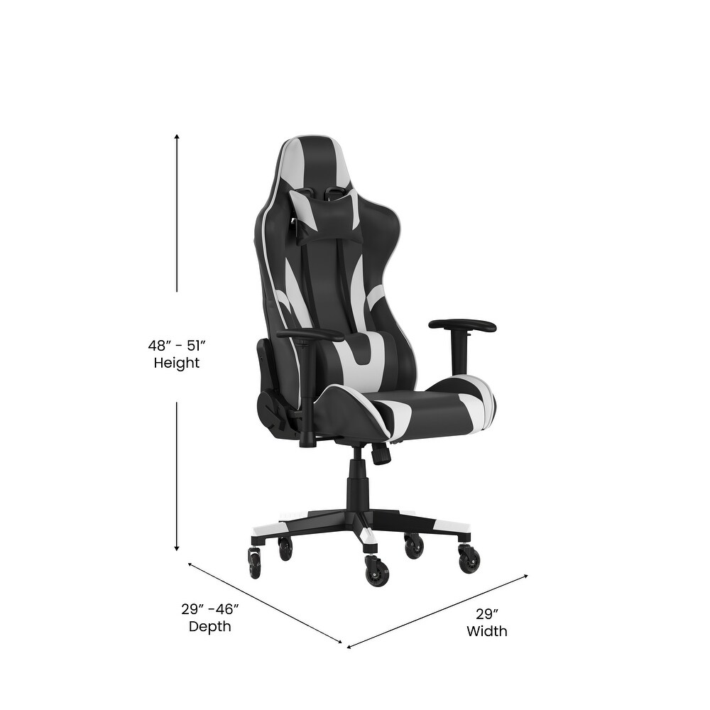 Office Gaming Chair with Roller Wheels   Reclining Back