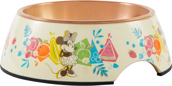 Disney Minnie Mouse Summer Bamboo Melamine Stainless Steel Dog and Cat Bowl