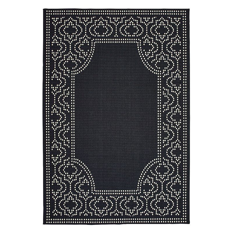 StyleHaven Mainland Delicate Geometric Border Indoor Outdoor Rug