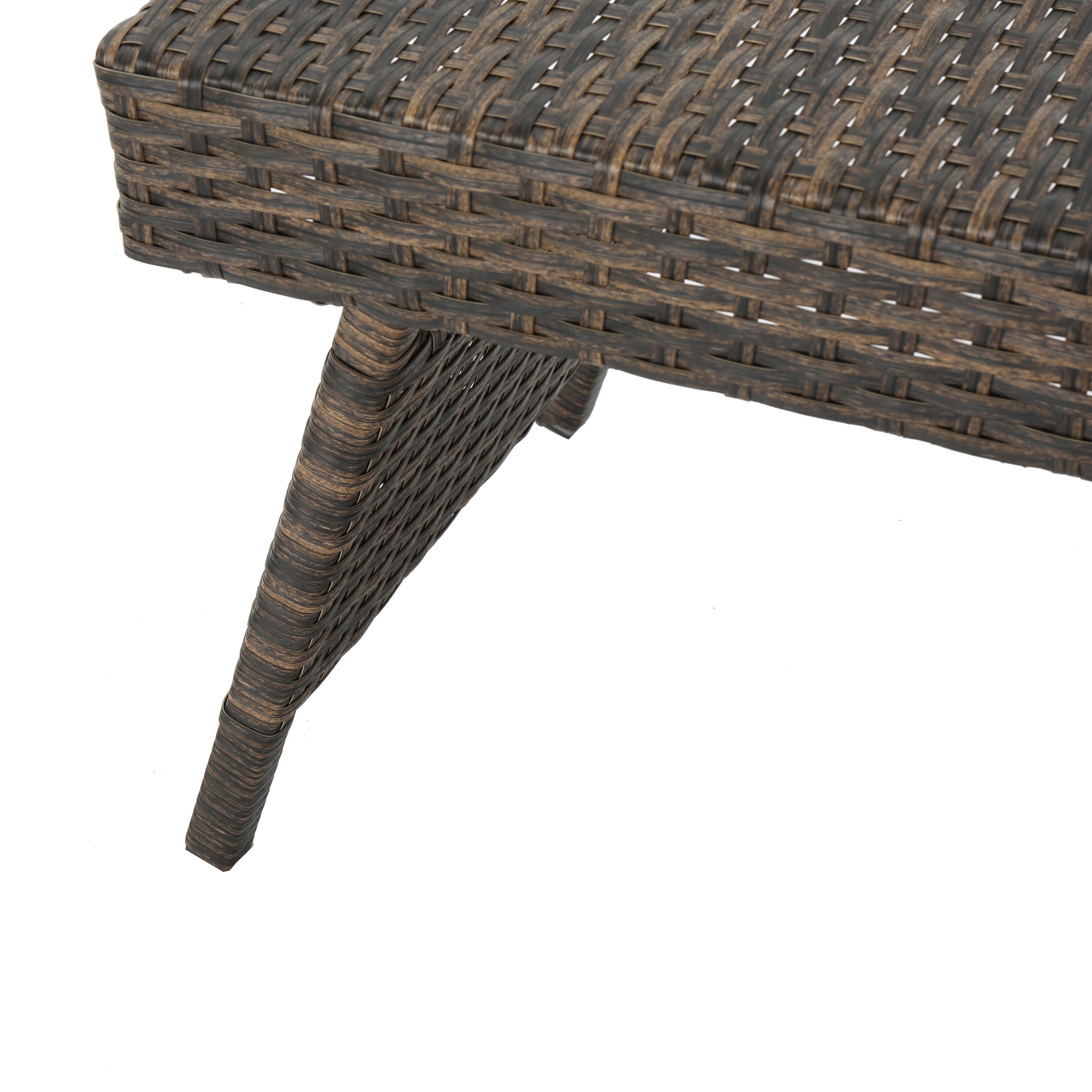 Lakeport Outdoor Mixed Mocah Wicker Adjustable Folding Side Table