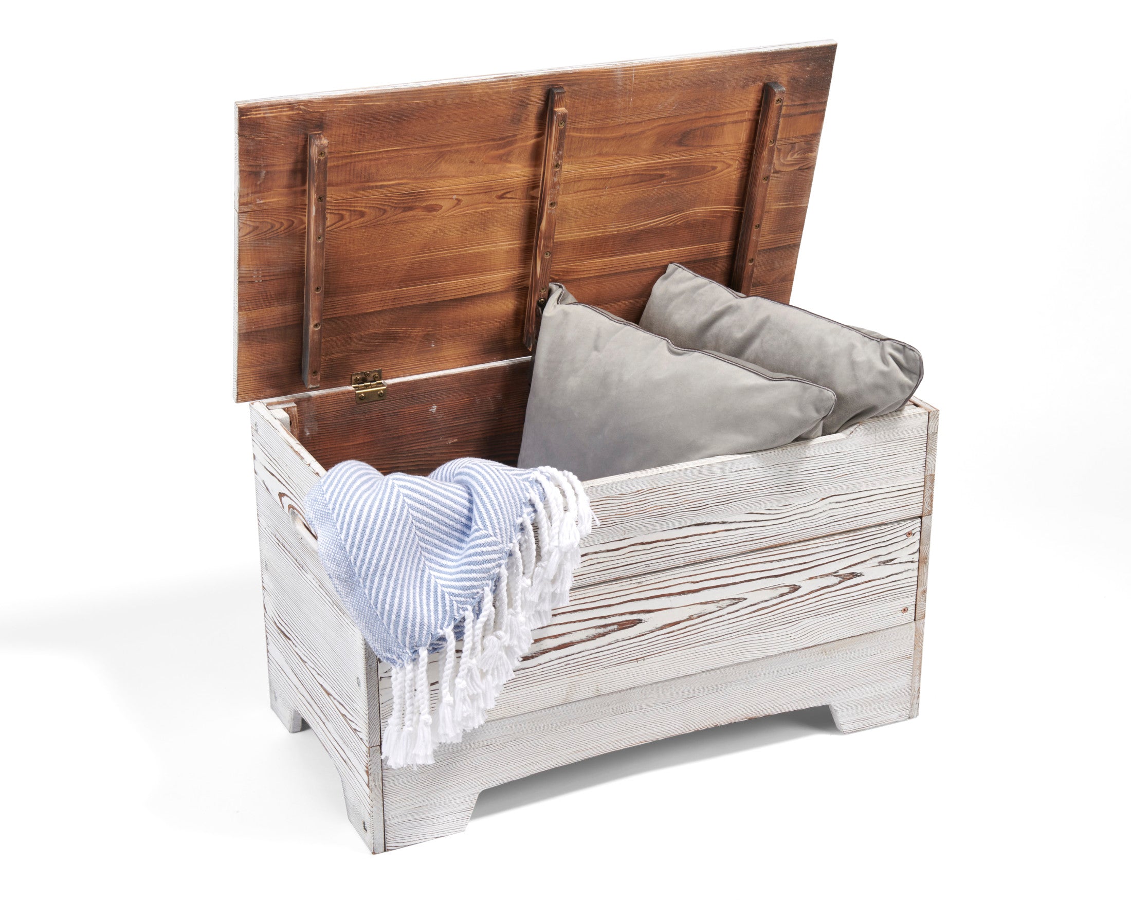 Badger Basket 24.6 Gallon Wood Toy Chests, Distressed White