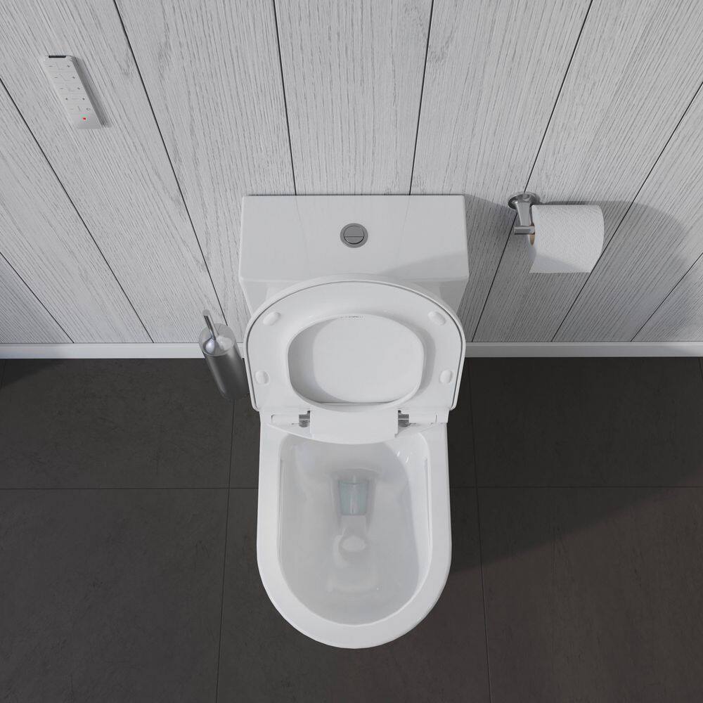 Duravit 1-Piece 0.92 GPF Dual Flush Elongated Toilet in White Seat Not Included 2173510001