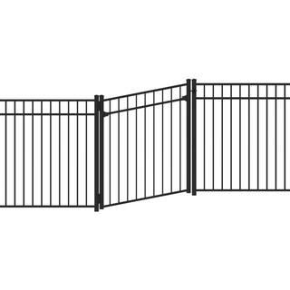 Barrette Outdoor Living 4.5 ft. x 6 ft. Black 3 Rail Aluminum Adjustable Fence Gate Kit 73050585