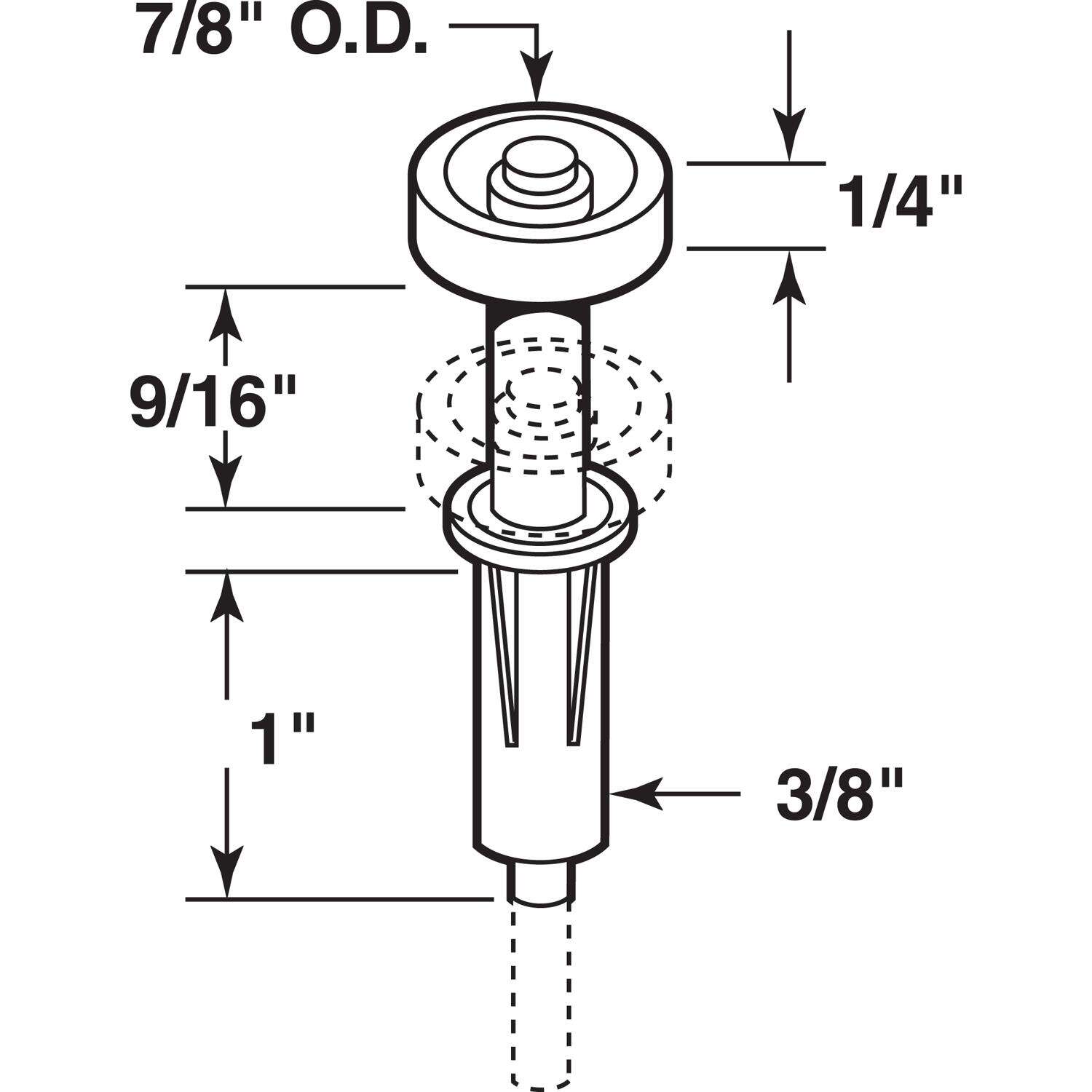 Prime-Line Silver Steel Bi-fold Door Wheel Guide 2 pc