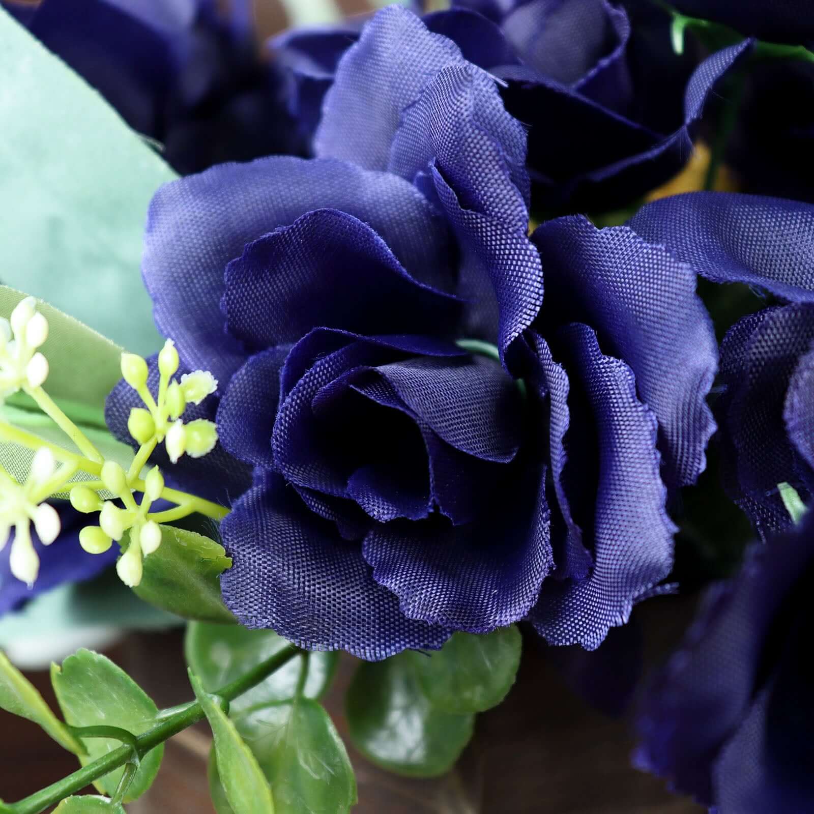 12 Bushes Navy Blue Artificial Premium Silk Blossomed Rose Flowers 84 Roses