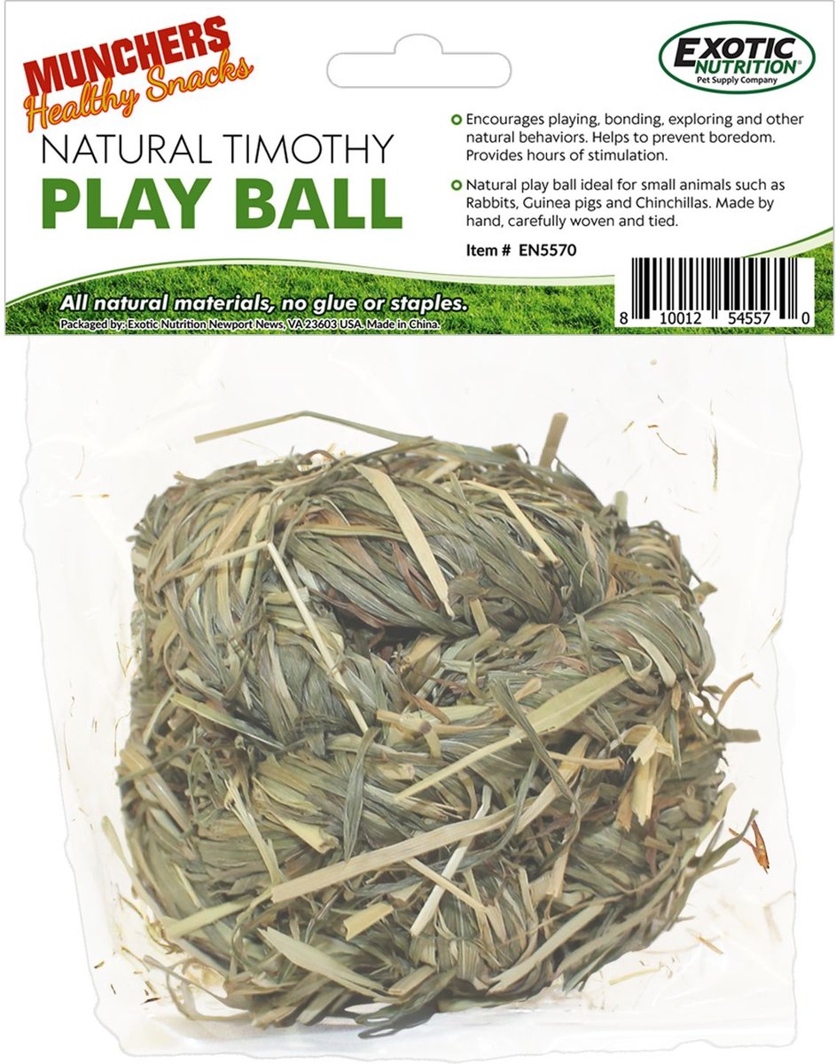 Exotic Nutrition Natural Timothy Play Ball Small Animal Treat