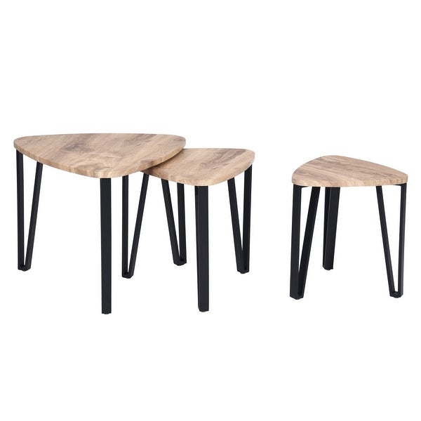 Stacking Side Table Set of 3， Nesting End Tables Snack Table