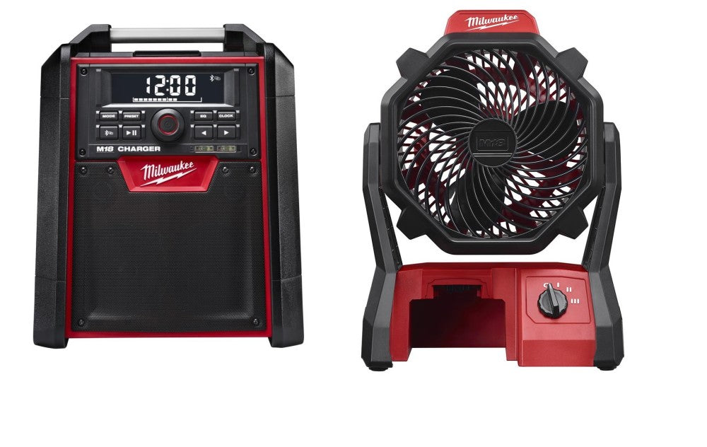 Milwaukee M18 Jobsite Fan & Bluetooth Radio/Charger Bare Tool Bundle 0886-20-2792-20 from Milwaukee