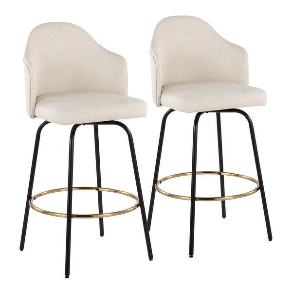 Carson Carrington Valsatra Upholstered Bar Stool with Metal Base (Set of 2)