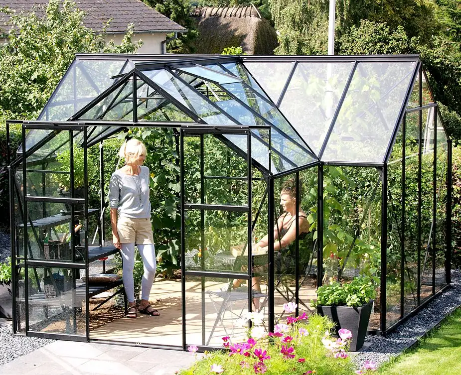 Beautiful rain proof garden greenhouse aluminum frame structure