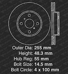 1998 1999 2000 2001 Fit Toyota Corolla Black Slot Drill Rotor w/Ceramic Pads Front