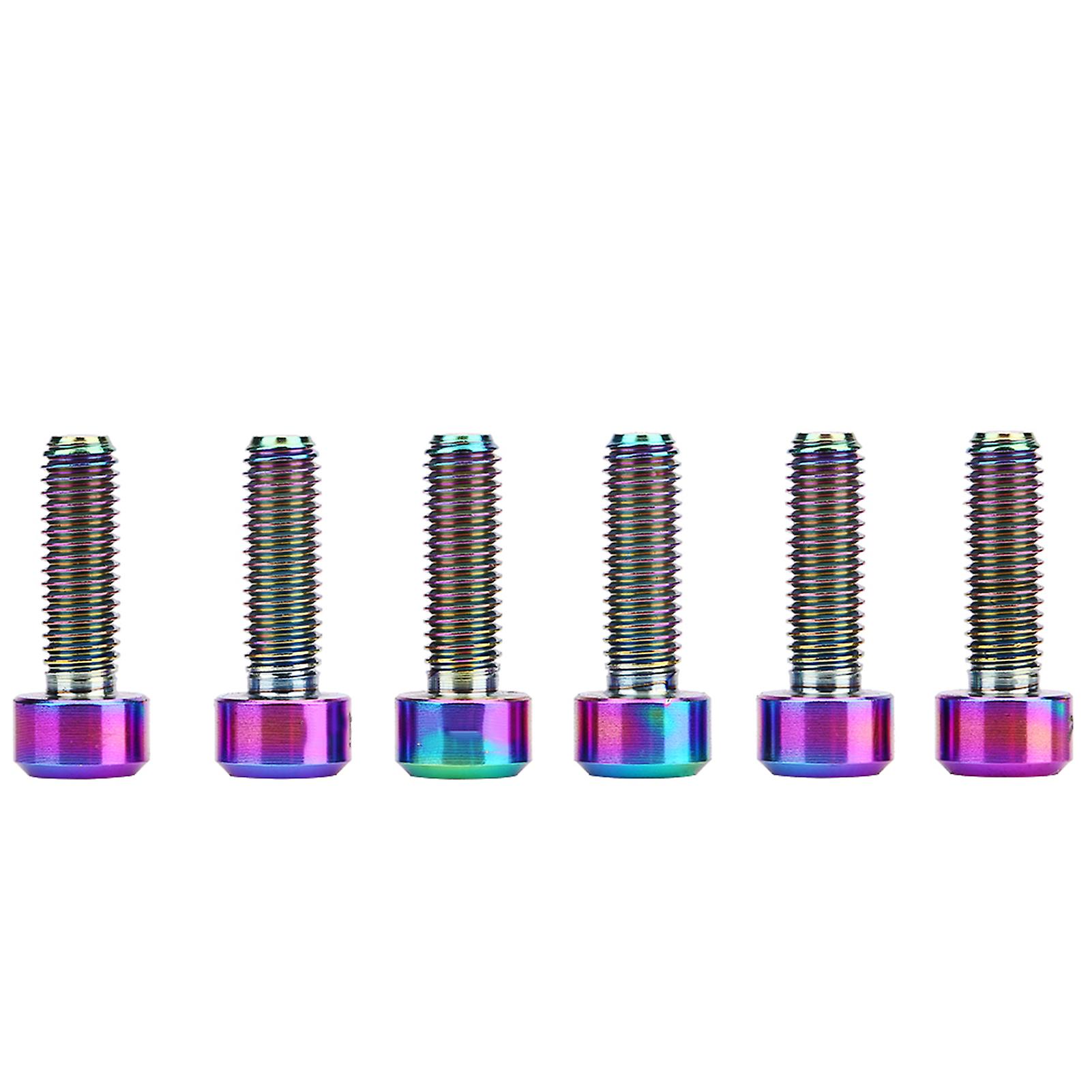 6pcs Set M5*16mm Titanium Alloy Bike Fixed Stem Bolts For Bicycle Mountain Stem (multi Color)