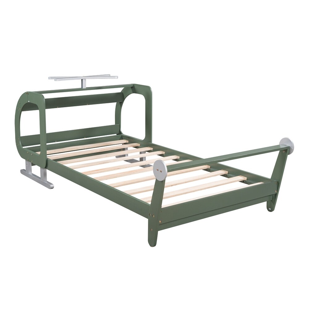 Unique Plane Style Platform Twin Bed with Rotatable Propeller