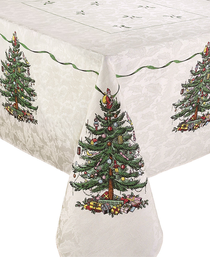 Spode Christmas Tree Ivory Green 60x102 Tablecloth