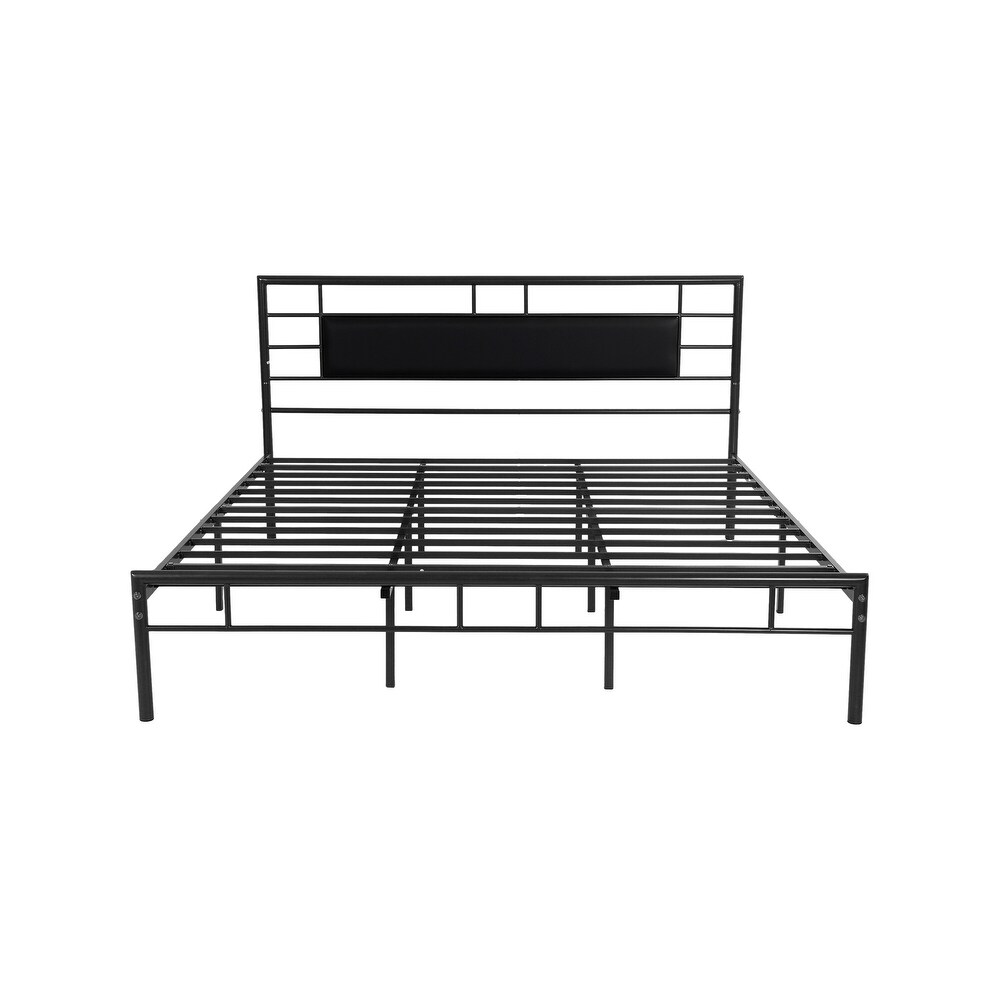 Goutwel Metal Platform Bed Frame with Headboard and Footboard