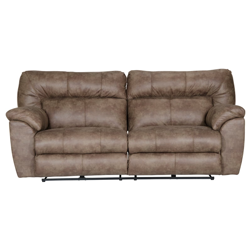 Catnapper Thompson Power Reclining Sofa in Brown Polyester Fabric