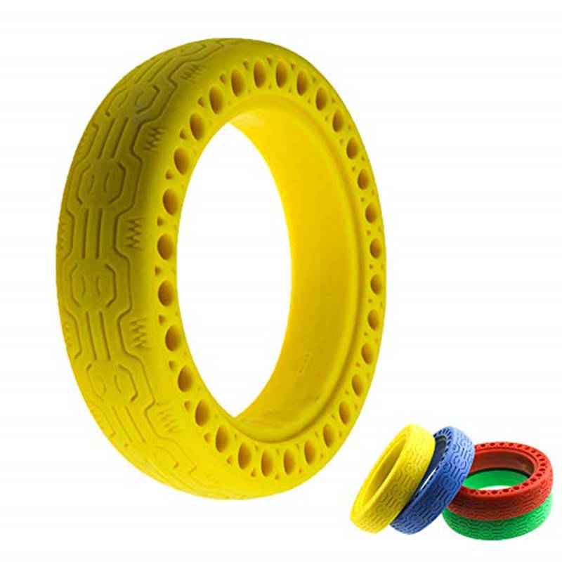 2020 hot sale 8.5inch Durable Anti Explosion Colorful Tire Tubeless Solid Hollow Rubber Tire For M365 Electric scooter