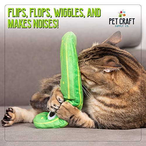 Pet Craft Supply Wiggle Pickle and Shimmy Shark Flipper Flopper Interactive Electric Realistic Flopping Wiggling Moving Fish Potent Catnip and Silvervine Cat Toy， Multi (8727)