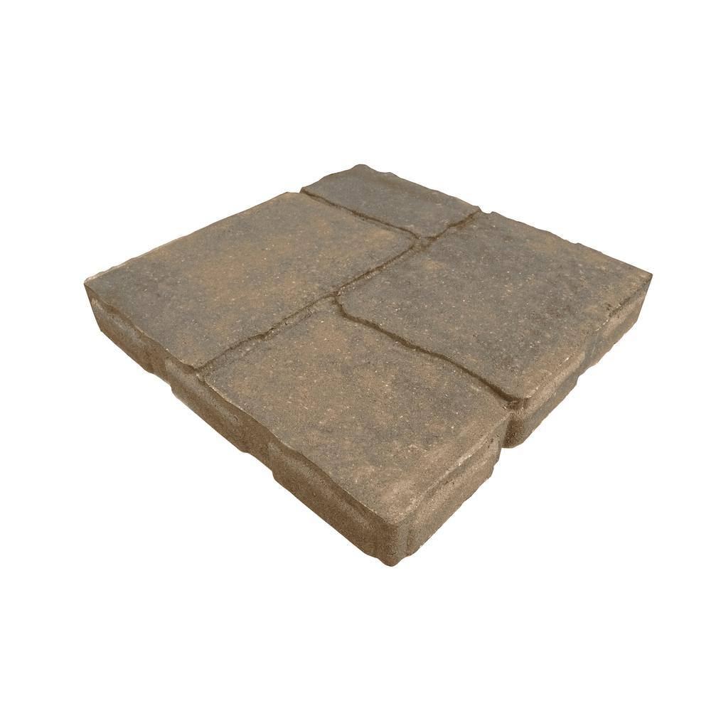 Oldcastle 15.75 in. x 15.75 in. x 2 in. 4 Cobble Tan Charcoal Concrete Step Stone (78-Piece Pallet) 10105250