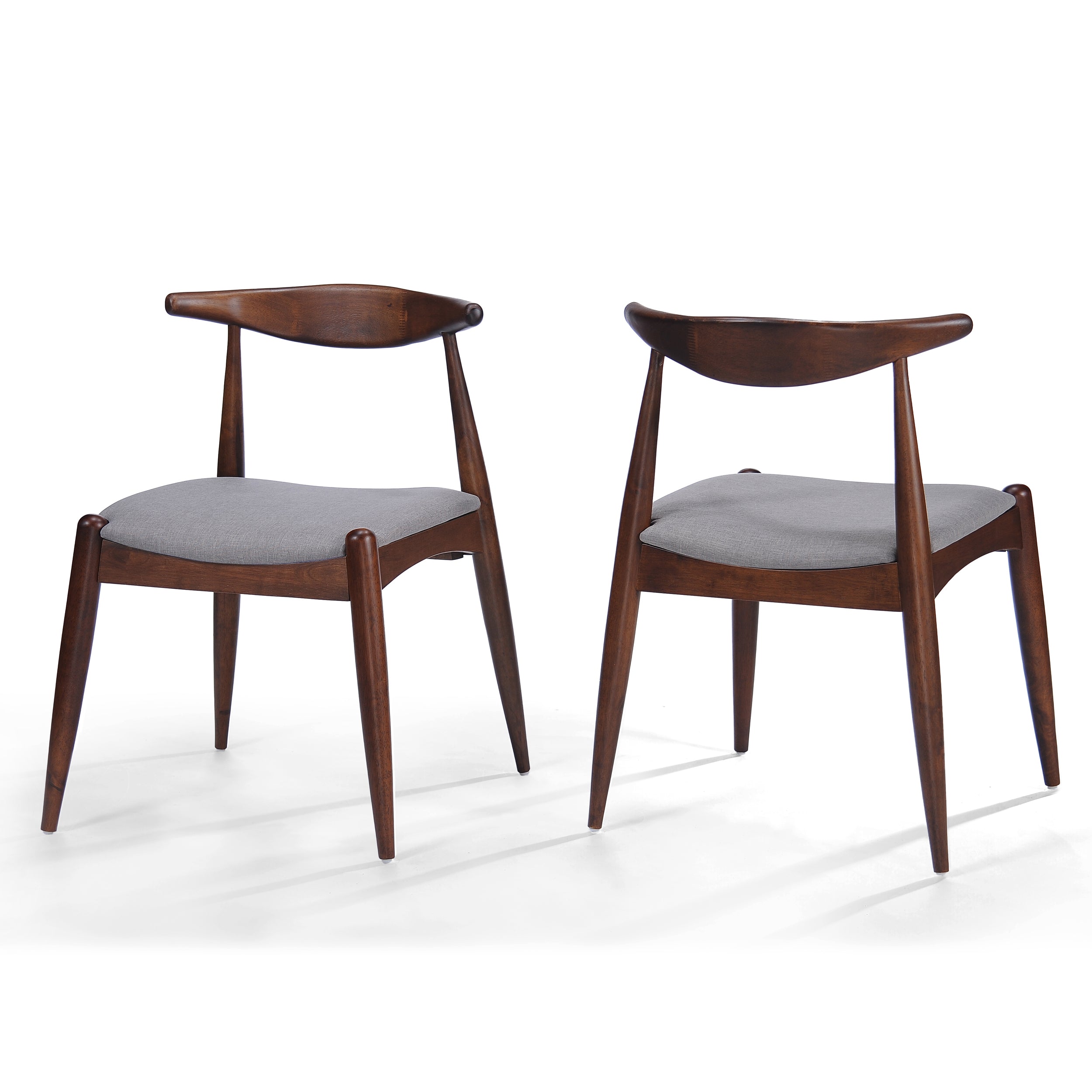 Lagom Eliza Scandinavian Dining Chairs， Set of 2， Natural Walnut