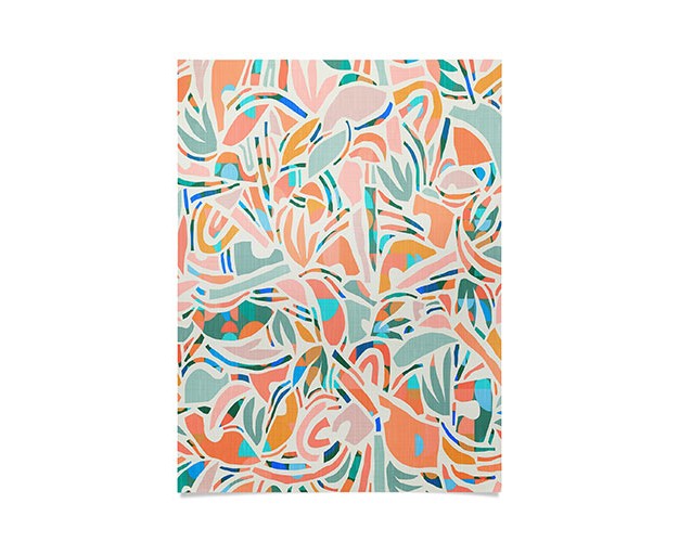 Evamatise Tropical Cutout Shapes In Mint Poster Society6