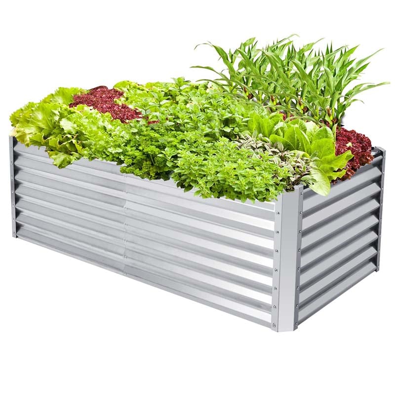 6 x 3 x 2 FT Metal Raised Garden Bed Planter Box Kit with 4 Ground Stakes, 269 Gallon Outdoor Elevated Garden Box