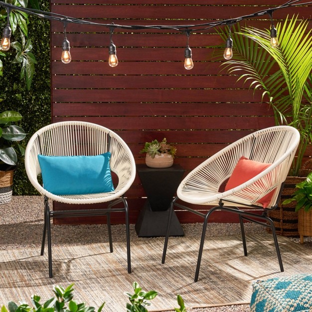 Nusa 2pk Faux Rattan Patio Club Chairs Christopher Knight Home