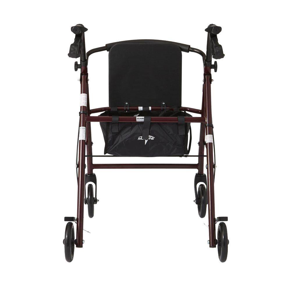 Medline Steel Lightweight Folding 4-Wheel Rollator in Red MDS86850ES