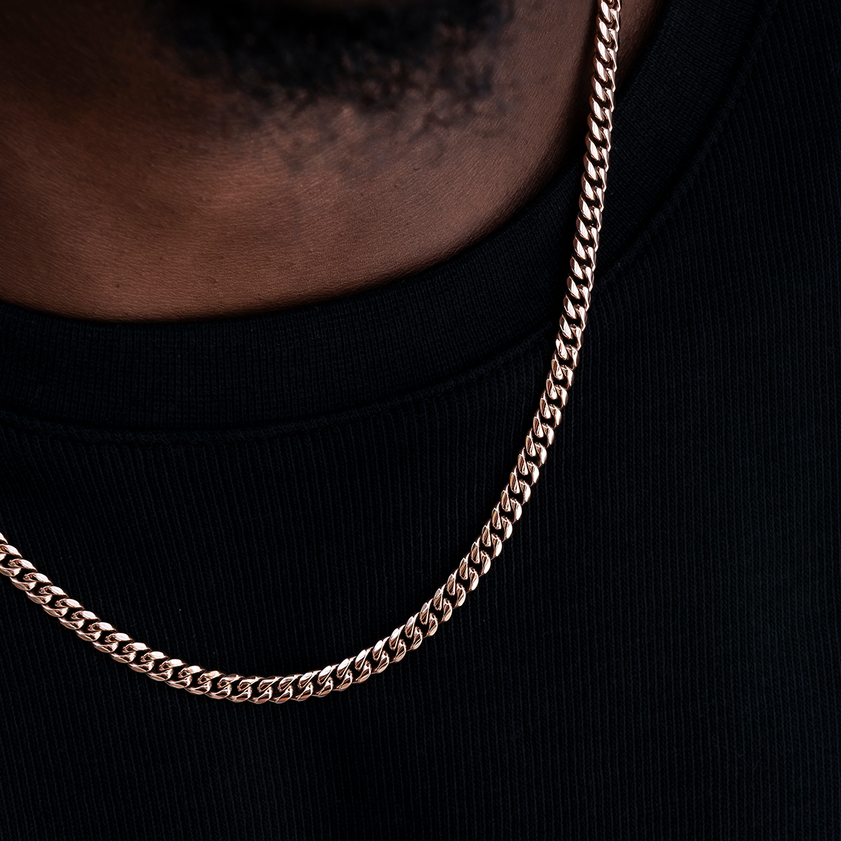 Cuban Link Chain in Rose Gold- 5mm