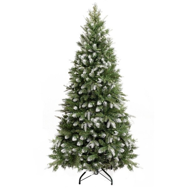 Alberta White Tip Christmas Tree with Lights，Prelit Christmas Tree，Pine Fir with Led Lights，White Painted Tips