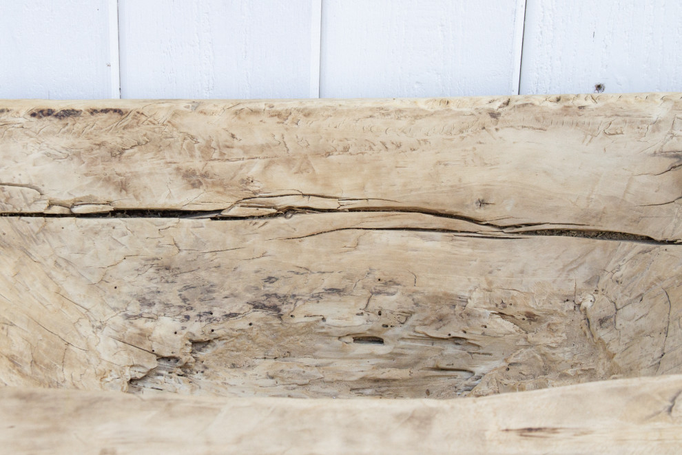 Massive Antique Bleached Wood Trough Planter   Rustic   Outdoor Pots And Planters   by De cor  Houzz