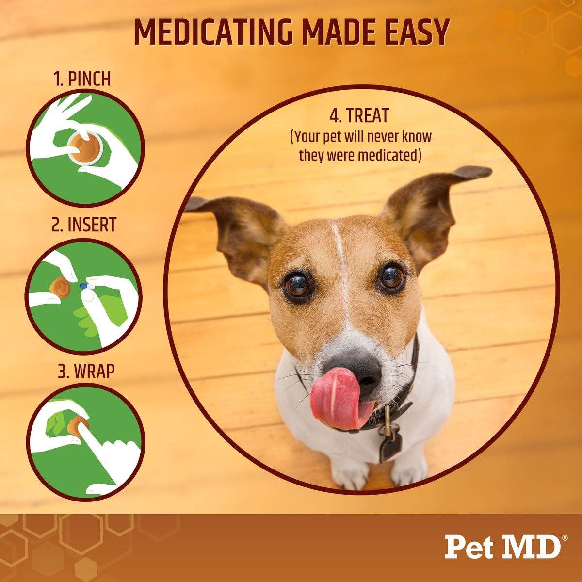 Pet MD Wrap-A-Pill Peanut Butter Flavor Pill Paste Dog and Cat Supplement， 4.2-oz tub