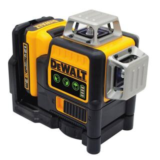 DW 12V MAX Lithium-Ion 100 ft. Green Self-Leveling 3-Beam 360 Degree Laser Level with 2.0Ah Battery Charger and Case DW089LG