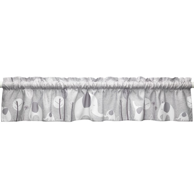 Bedtime Originals Elephant Love Gray Nursery Window Valance