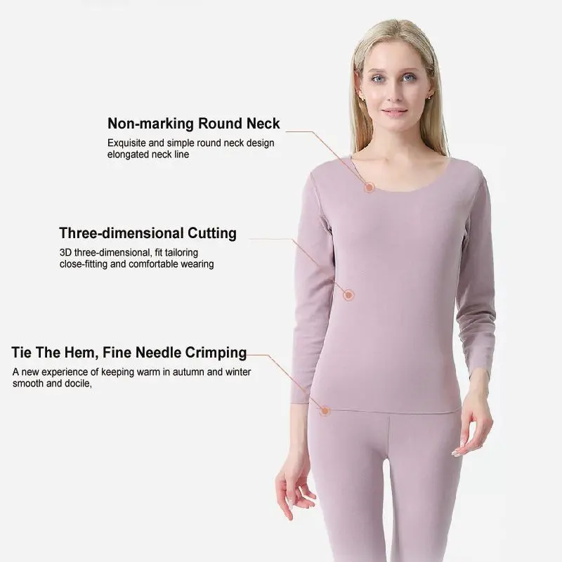 Double-sided Brushed Thermal Underwear Long Sleeve Set