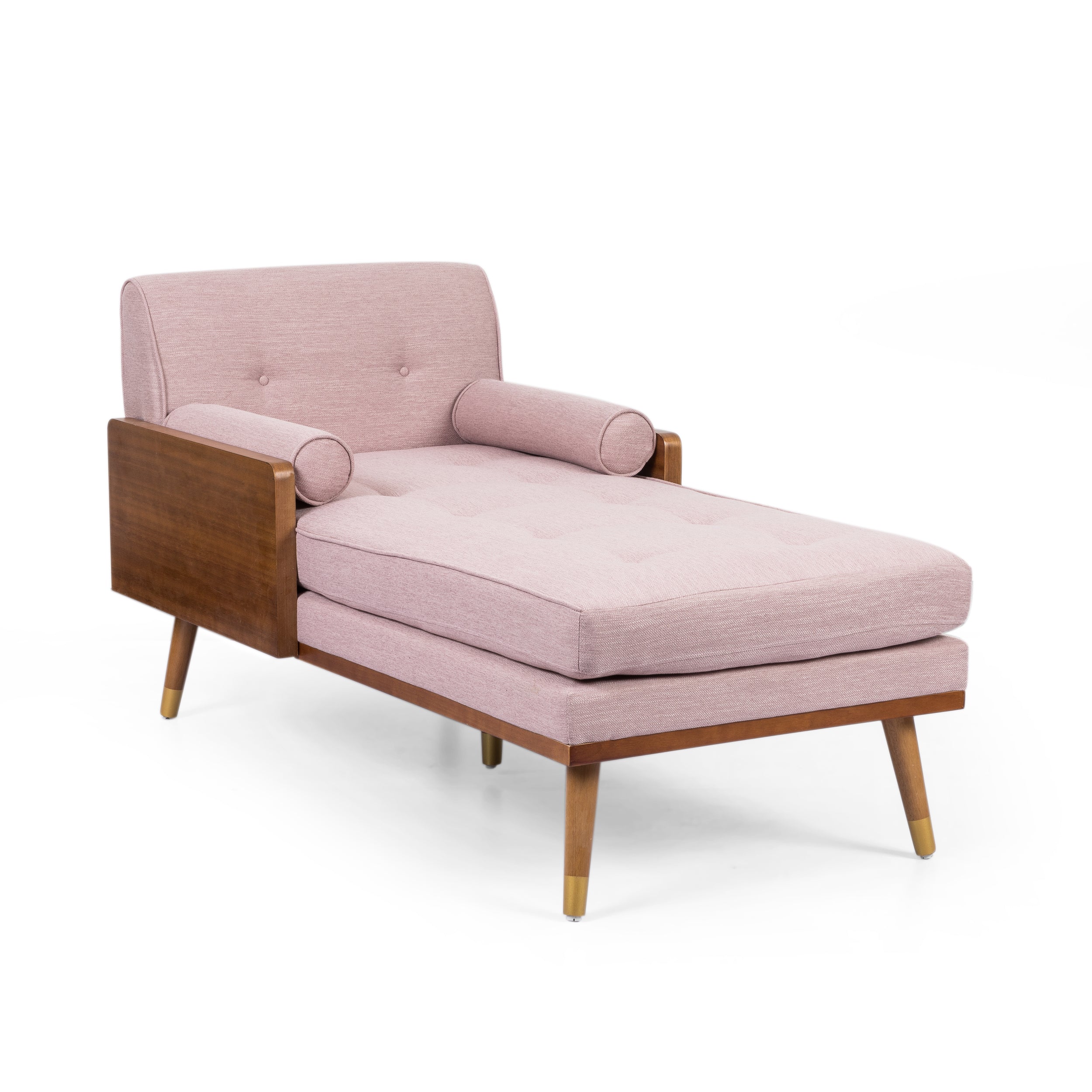 Pareesa Mid-Century Modern Fabric Chaise Lounge